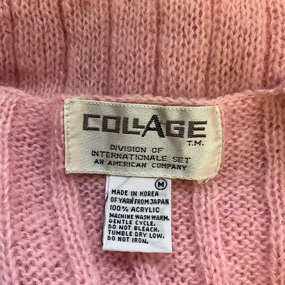 Pink Ribbed Wrap-Front Crew Sweater - Picture 8 of 9